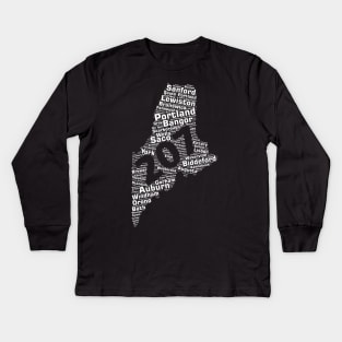 Maine Cities 207 Area Code Kids Long Sleeve T-Shirt